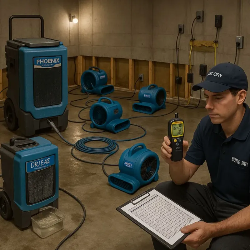 Structural Drying and Dehumidification process in Williamstown, NJ
